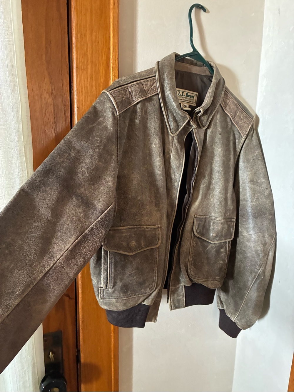 L.L. Bean Men's Weathered Brown GoatSkin Flying Tiger  Jacket